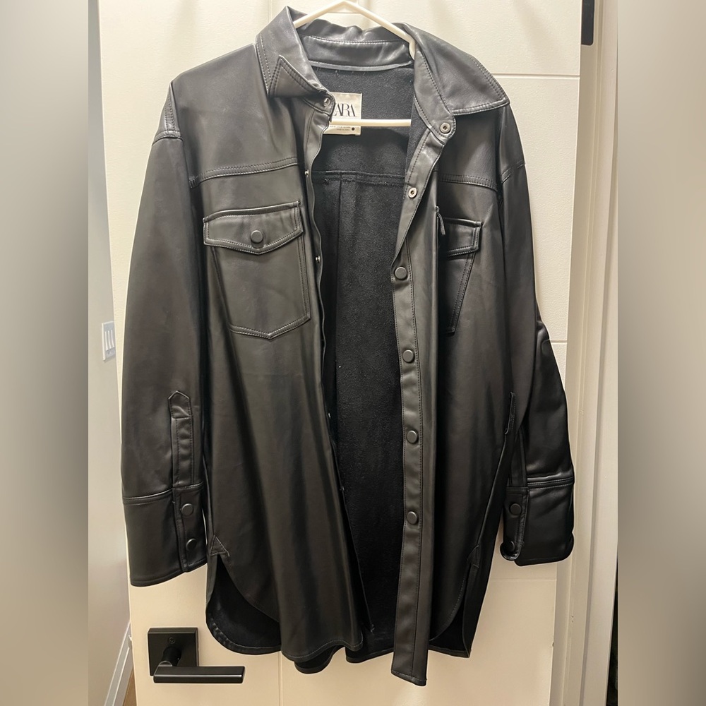 Zara faux leather overshirt/jacket